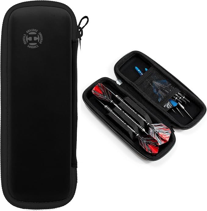 Harrows Darttasche Blaze 3 | Dartkoffer Darthalter I Dartkoffer für 3 Dartpfeile | Professionelles Dart-Zubehör (Schwarz)