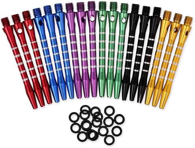 SCSpecial Dart Schaft 53 Millimeter Aluminium Dart Shafts 18 Stück Harrow Dart Stems Wurfbeschlag mit O'ring