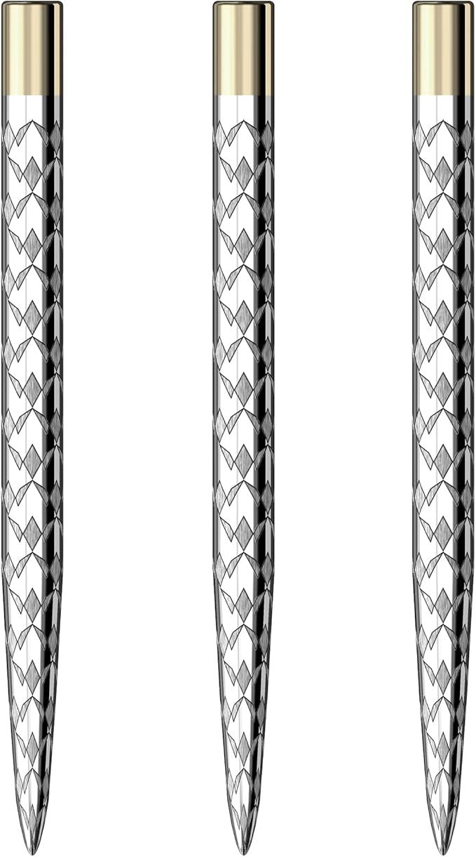 THOR-SPORTS Mission Laser Plus - Lasered Steel Tip Points - 32mm Silber - Solid Arc/Multi Logo/Fan Mosaik
