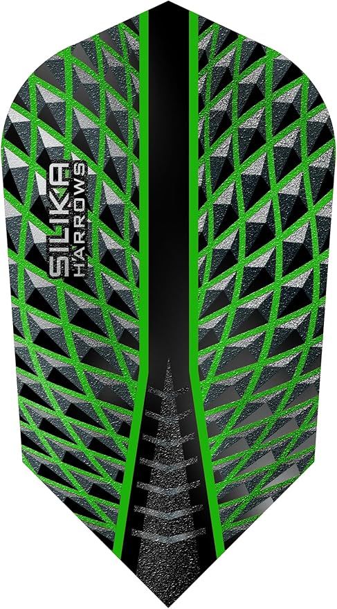 Harrows Dart Flight Profi Silika Dartflight Set für Softdarts und Steeldarts (Slim, Grün)