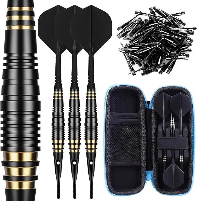CyeeLife Dartpfeile mit Kunststoffspitze für Elektronische Dartscheibe 3 Stück Soft Darts Pfeile Set, 18 Gramm Profi Softdarts Dartpfeil, mit 30pcs Dartpfeil Spitzen und PU Aufbewahrungstasche