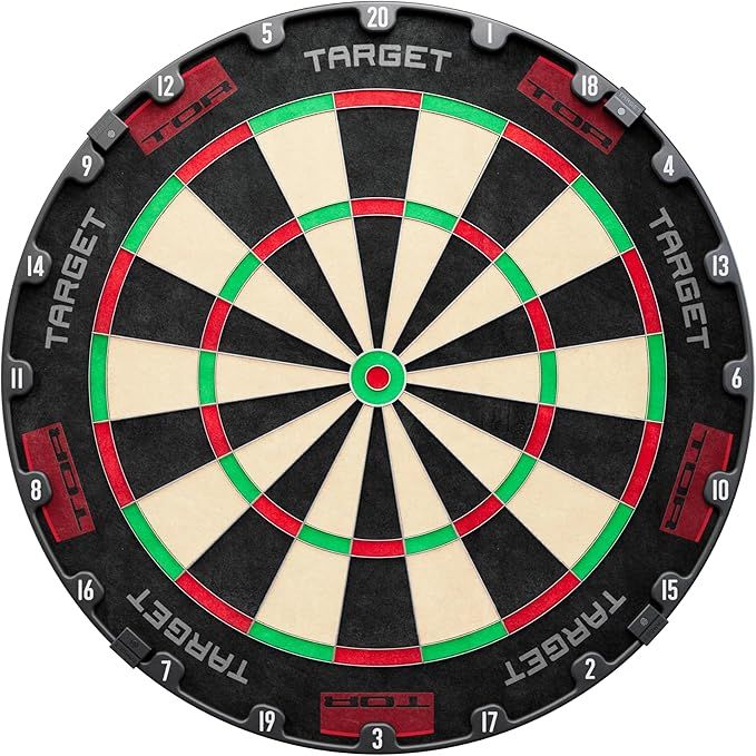 Target Darts Tor Dartboard, Steel Tip Dart Board | Wettkampf-Dartscheiben aus Stahl mit Standard-Spitze, Befestigungsset, moderner rotierender Zahlenring, Premium-Sisal aus Madagaskar, Edelstahl
