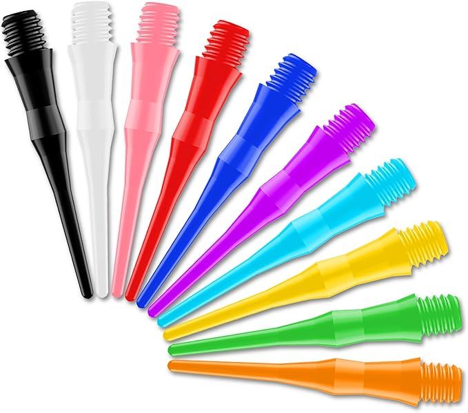CyeeLife Dartspitzen Kunststoff,500 Stück,2BA Gewinde,Besonders stabil & langlebig,Dartpfeil Spitzen Insgesamt gibt es zehn Farben (500pcs)