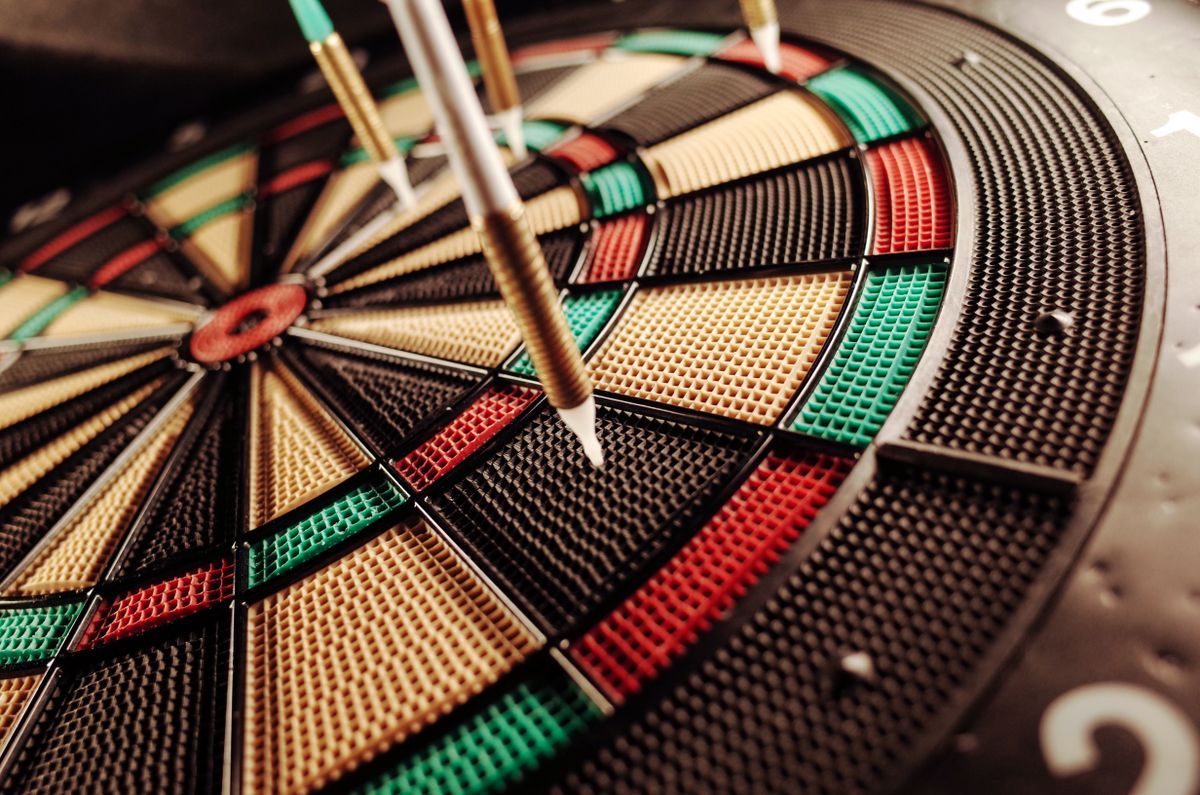 Elektronische Dartscheibe in Nahaufnahme